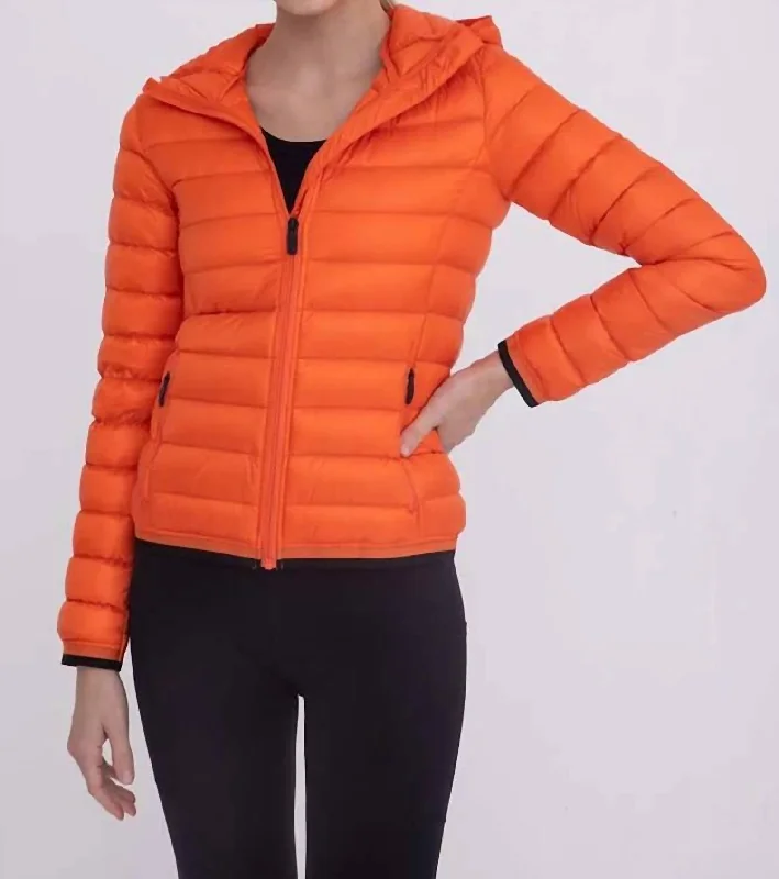 Premium Fashion At Budget-Friendly Prices Padded Puffer Jacket With Hood In Orange