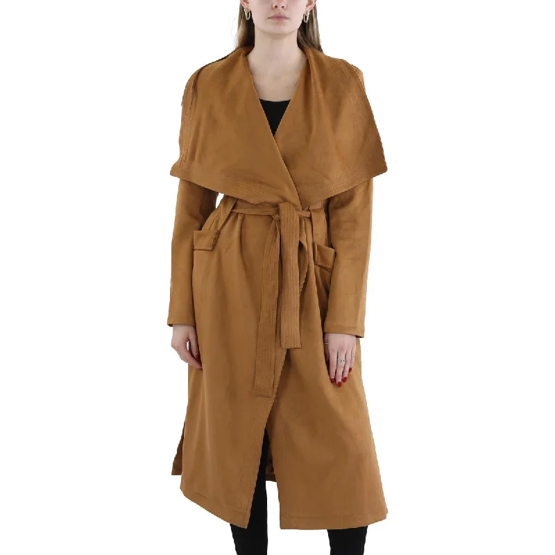 Women's Sports Apparel Hudson Womens Collar Faux Suede Trench Coat