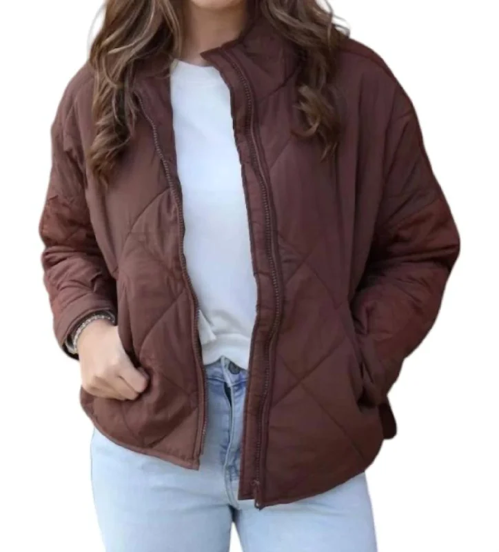 Exclusive Clothing Discounts – Upgrade Your Wardrobe For Less Quilted Puffer Jacket In Brown