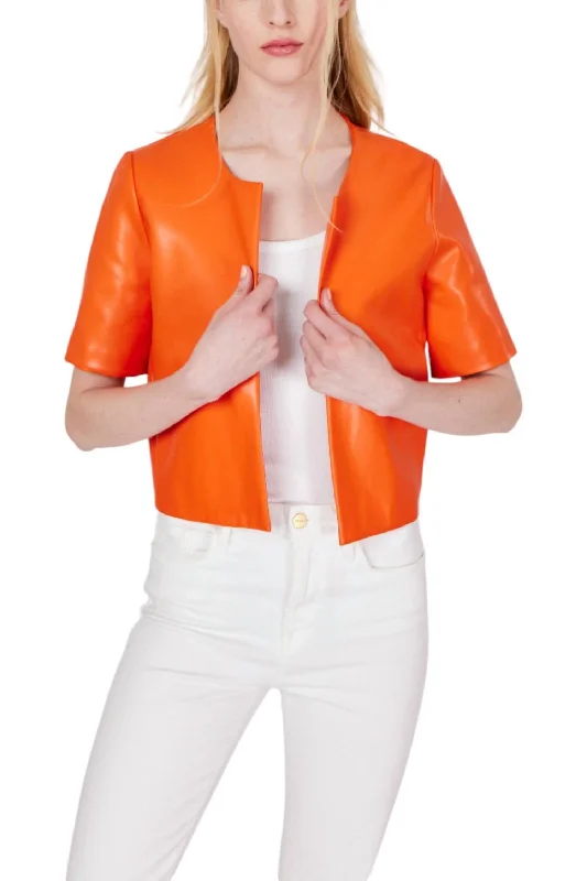 Women's Office Clothing Cropped Jacket In Orange