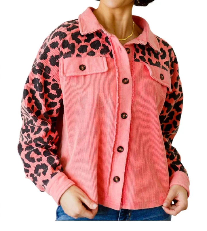 Women's Casual Apparel Free Spirit Animal Print Jacket In Pink