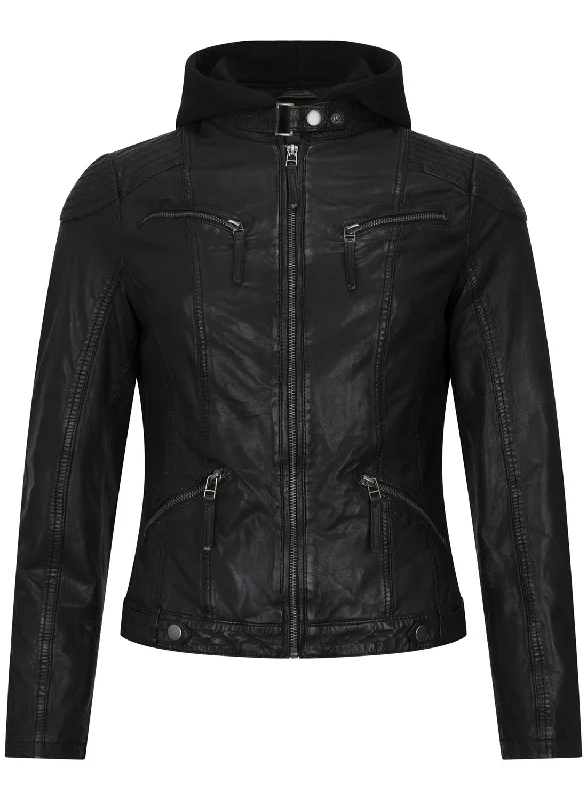 Limited-Time Fashion Sale – Shop Your Favorite Styles Now Hooded Biker Leather Jacket