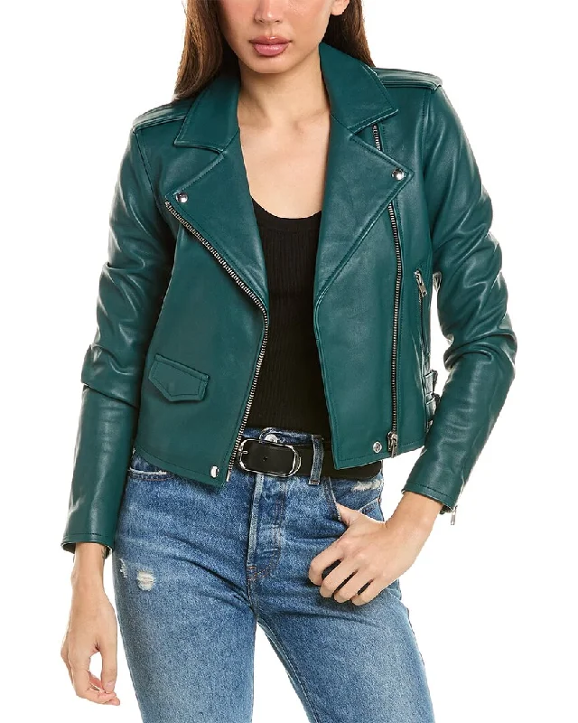 Women's Vacation Clothes IRO Ashville Leather Moto Jacket