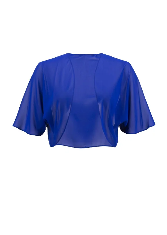 Women's Sporty Chic Clothes Sheer Bolero In Royal Sapphire