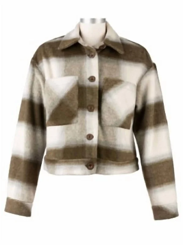 Refresh Your Wardrobe With Exclusive Discounts Women's Luciana Crop Check Jacket In Olive