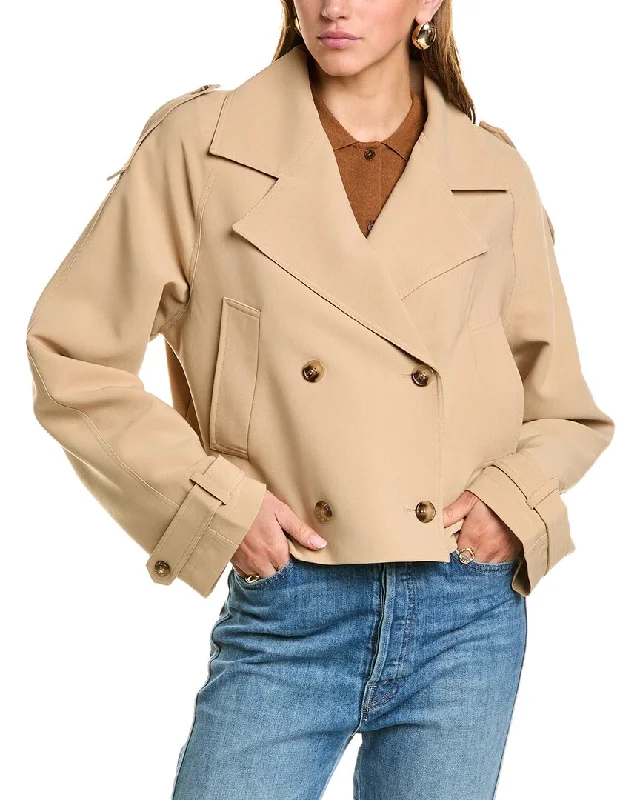 Women's Layered Outfit Sophie Rue Cropped Mini Trench Coat