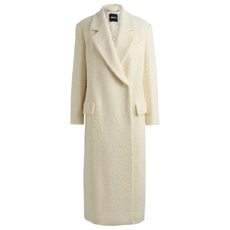 Women's Comfortable Garments Bouclé-tweed slim-fitting coat with quilted lining