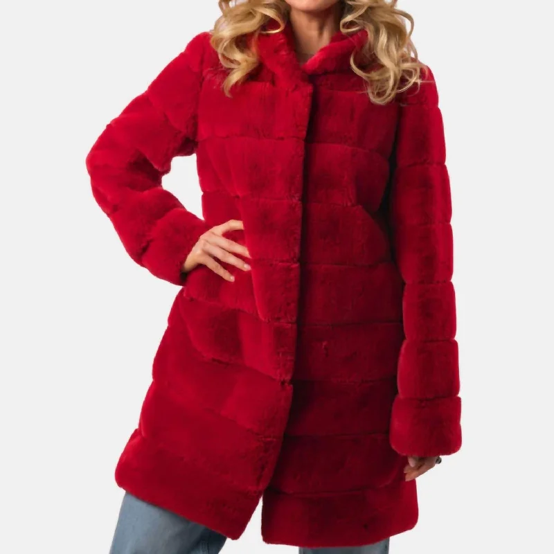 Refresh Your Wardrobe With Exclusive Discounts 4-Way Emilia Coat In Cherry Red