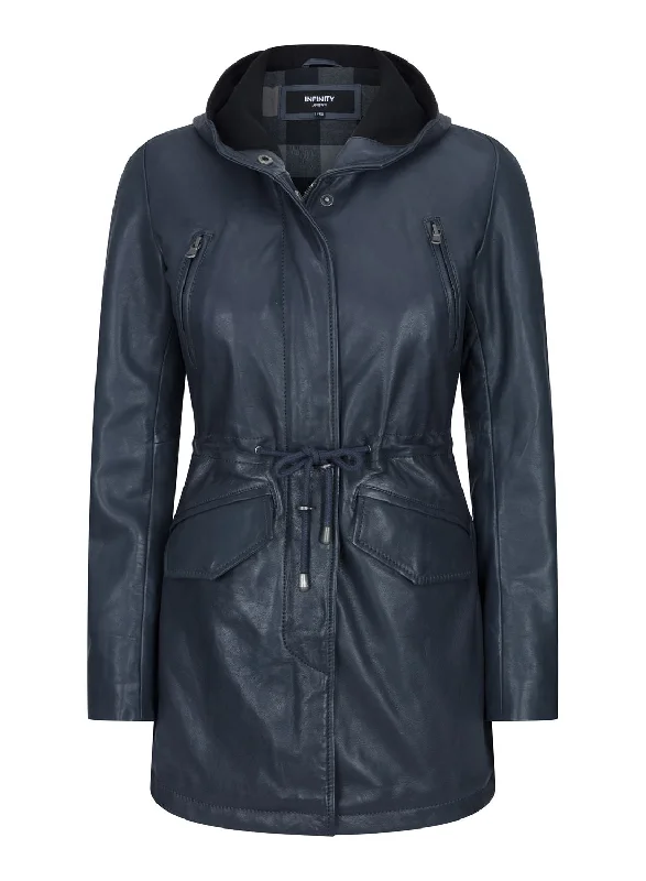 Women's Layered Outfit Peacoat Hooded Jacket