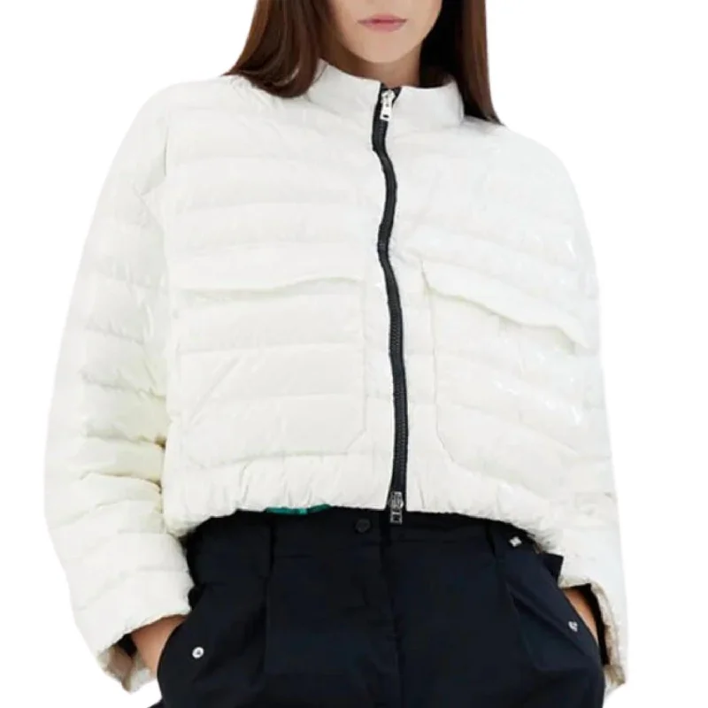 Women's Trendy Clothing Bomber Jacket In Glossy White