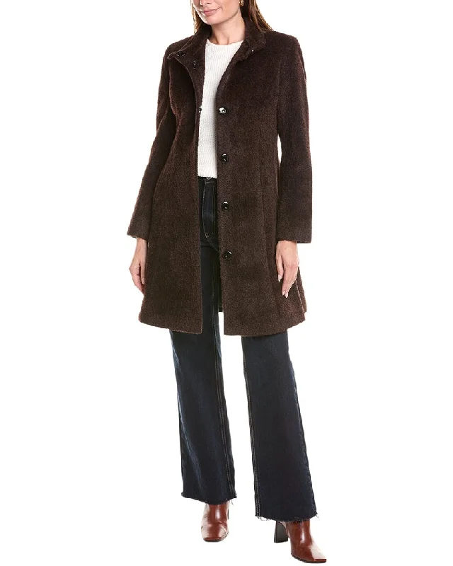 Limited-Stock Clothing Sale – Shop Before It's Too Late sofiacashmere Stand Collar Wool & Alpaca-Blend Coat