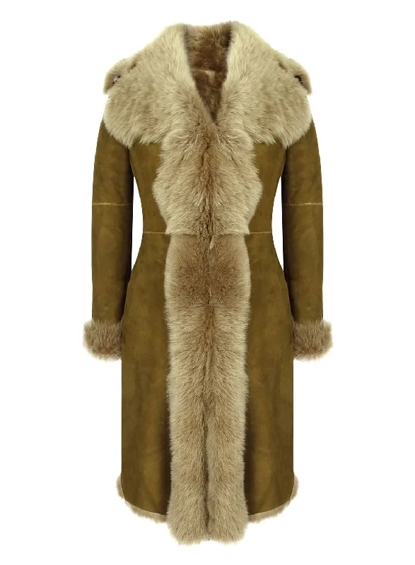 Trendy And Timeless Styles Now At Exclusive Discounts Toscana Suede Sheepskin Long Coat