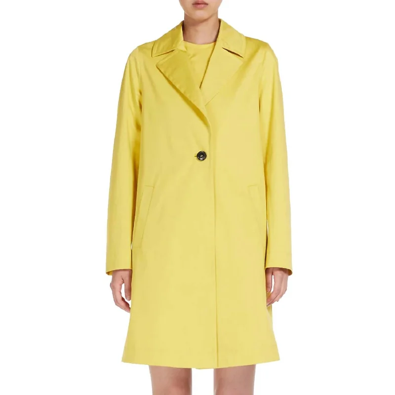 Women's Evening Clothing Agordo Cotton A-Line Rain Jacket In Yellow