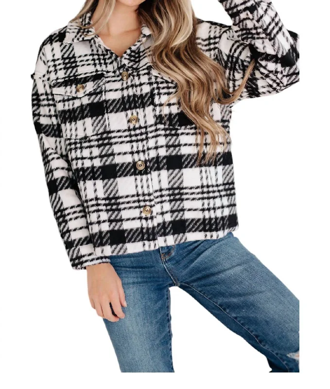 Women's Evening Apparel Kate Plaid Jacket In Black & White