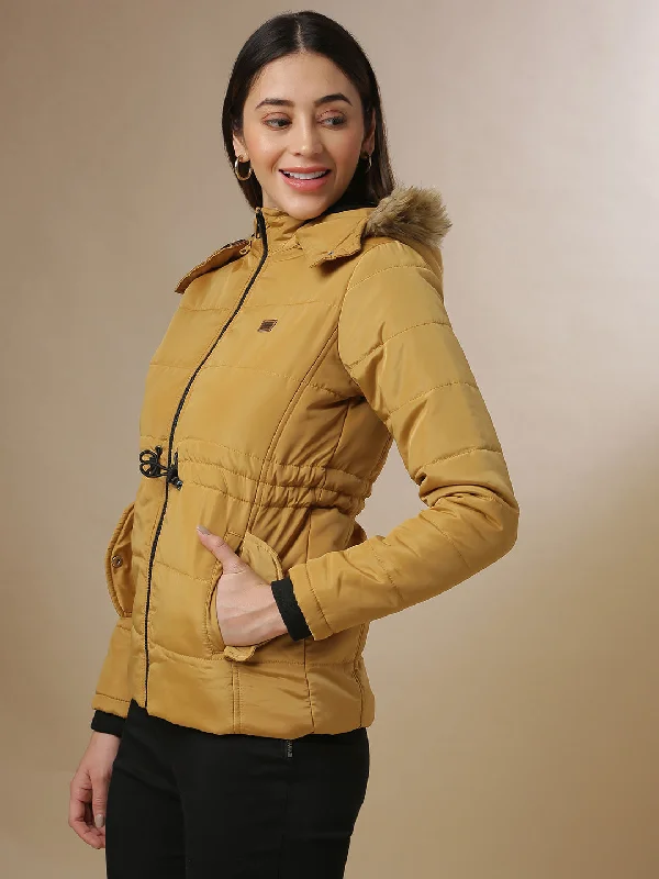 Women's Functional Outdoor Garments Campus Sutra Women Solid Stylish Casual Bomber Jacket