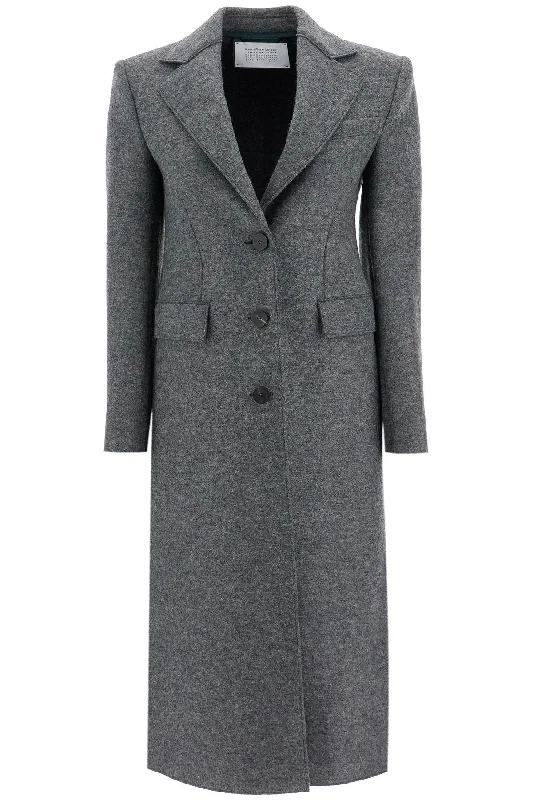 Women's Luxury Garments Harris Wharf London Women's Single-Breasted Coat In Pressed Wool