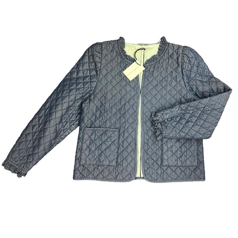 Women's Stylish Outdoor Outfit Women's Quilted Denim Jacket In Denim Chambray