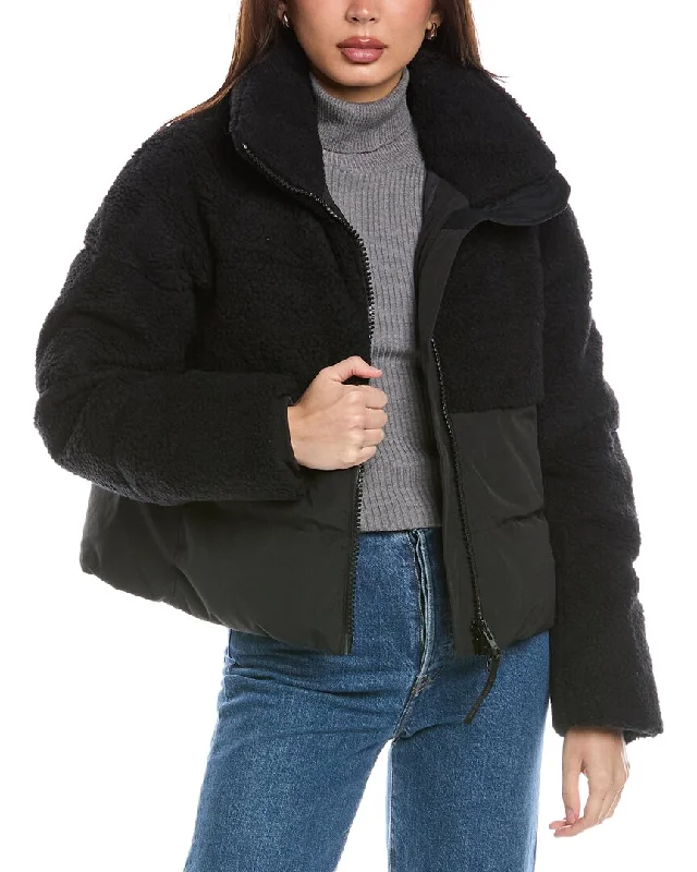 Comfortable Outfit For Women Canada Goose Elora Sherpa Wool-Blend Down Jacket