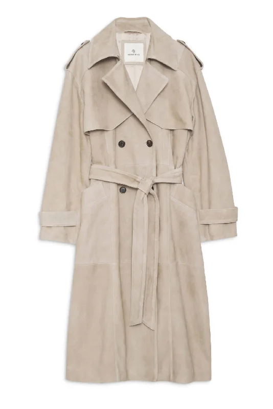 Casual Clothes For Women Finley Trench Coat In Taupe Brown