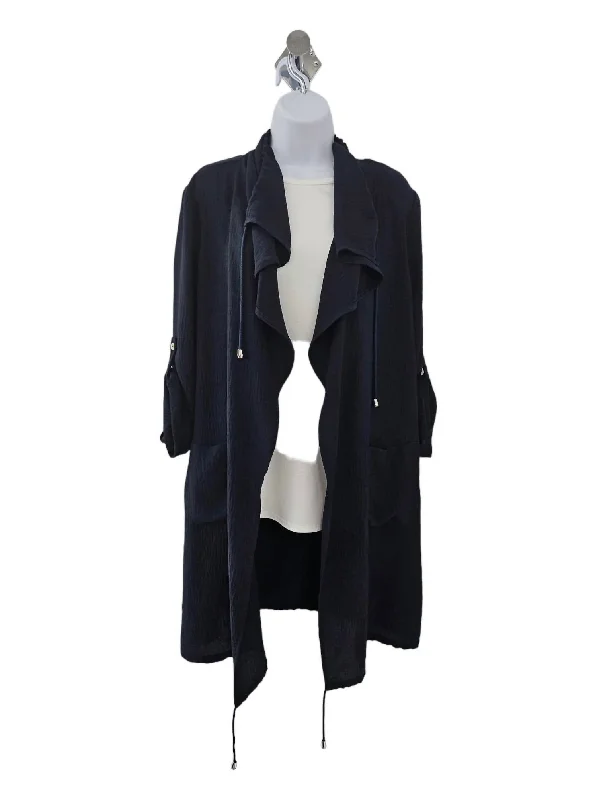 Women's Transitional Apparel Gauze Boxy Jacket In Midnight Blue