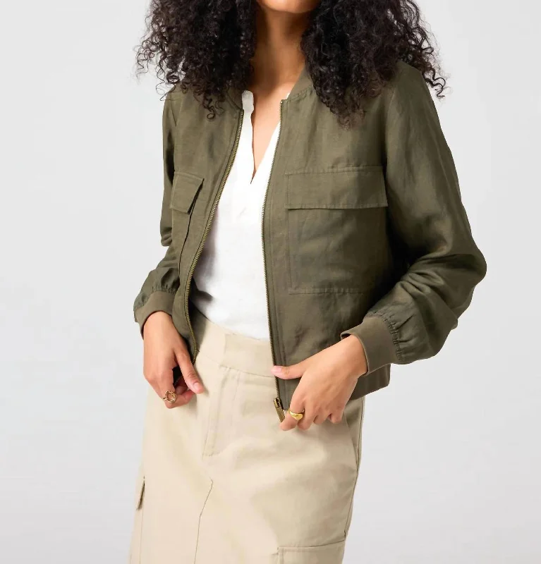 Women's Clothing For Casual Outings Eve Bomber Jacket In Burnt Olive