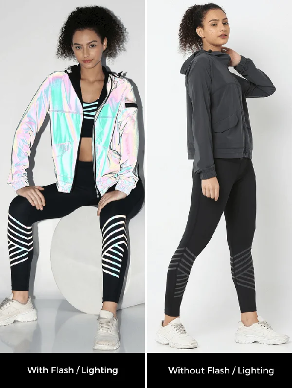 Charming Women's Holiday Apparel Athleisure Style Sale Holo Reflective Jacket