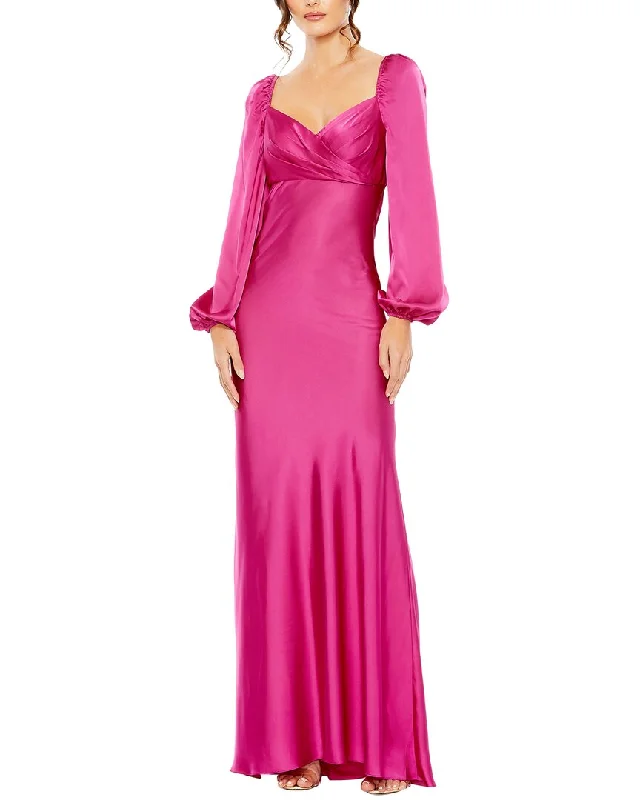 Women's Clothing For Travel Seize Bargains Mac Duggal Sweetheart Neckline Puff Sleeve Gown