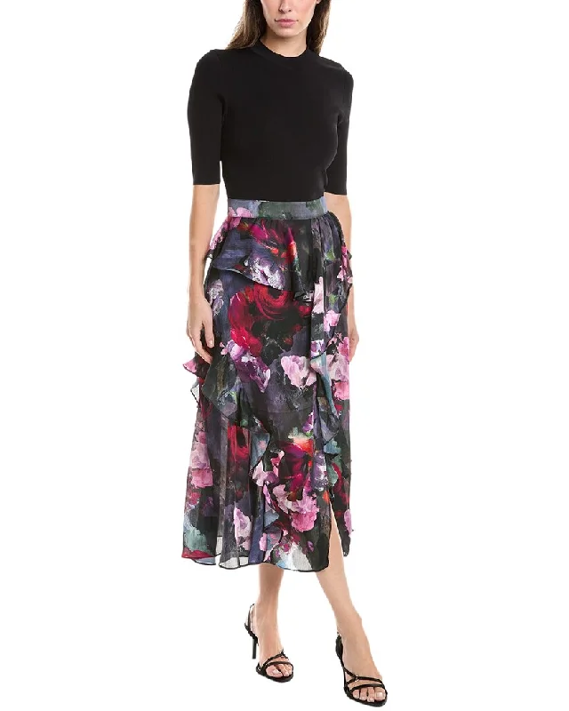 Women's Outdoor Activity Garments Bid Farewell To The Old Season Ted Baker Ruffle Skirt Sheath Dress