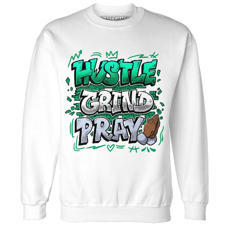 Comfortable Gender-Free Fashion Choices On-Trend Fashion Offers NastyJamz Lucky Green 5s Sweatshirt Match Hustle Grind Pray