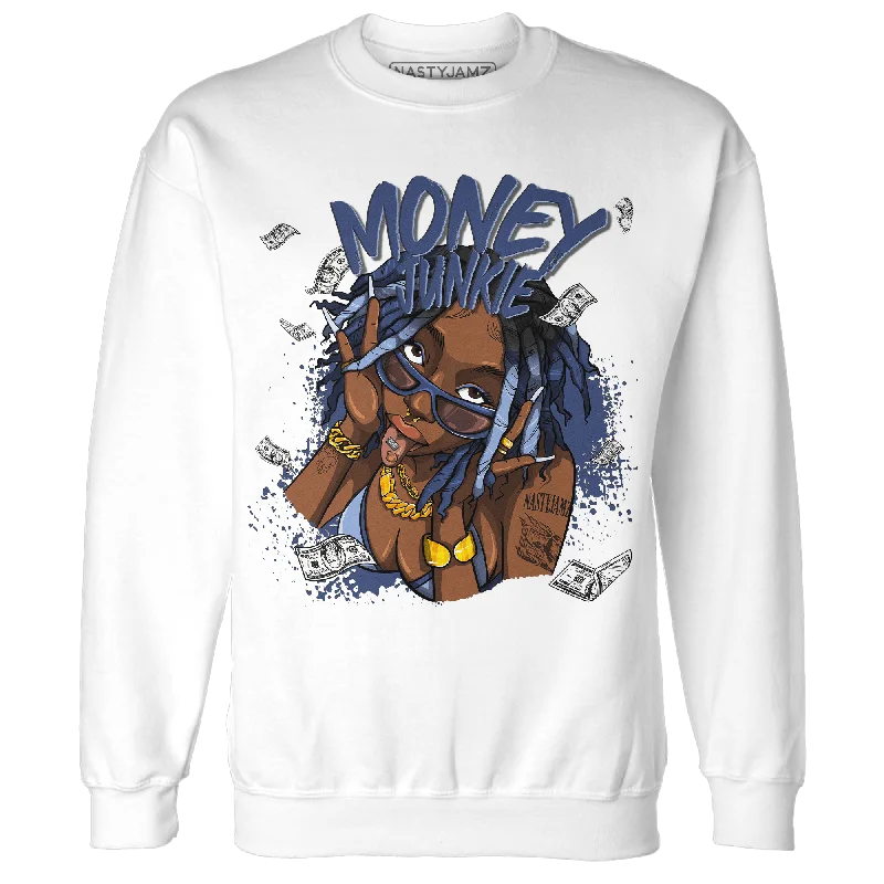 Comfortable Unisex Streetwear Massive Savings NastyJamz Midnight Navy 5s Sweatshirt Match Money Junkie