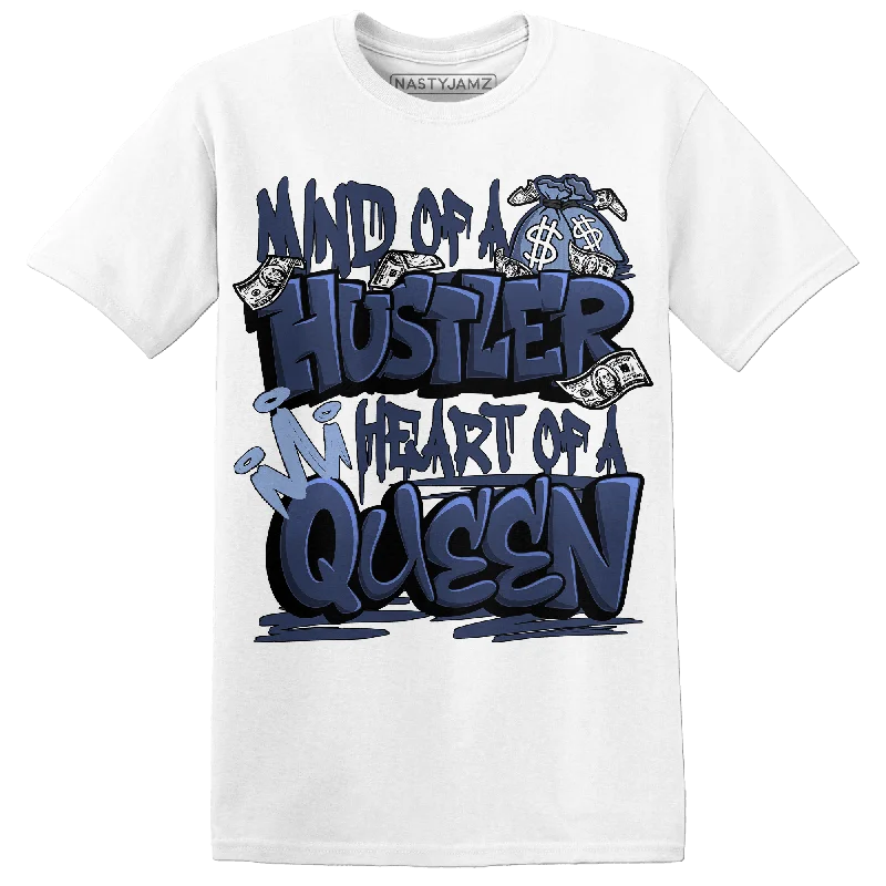 Modern Unisex Wardrobe Staples Seasonal Fashion NastyJamz Midnight Navy 5s T-Shirt Match Hustler Heart Queen