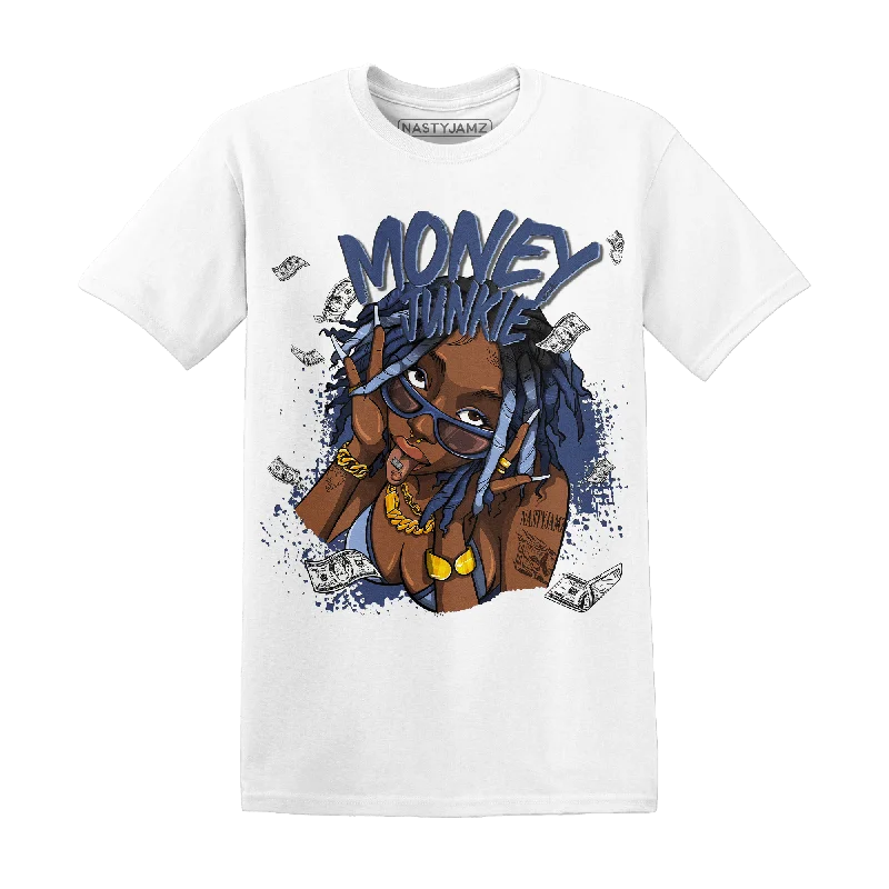 Sleek And Comfortable Unisex Wear Must Haves NastyJamz Midnight Navy 5s T-Shirt Match Money Junkie