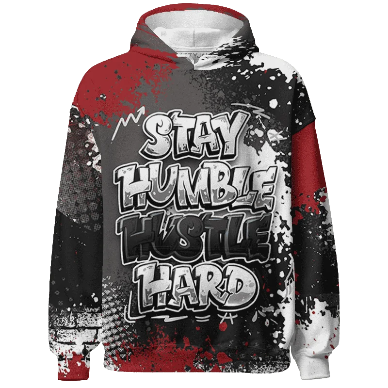 Minimalist Unisex Fashion Must-Haves Essentials On Sale NastyJamz Retro Red Taxi 12s Hoodie Match Stay Humble Hustle Hard All-Over Print