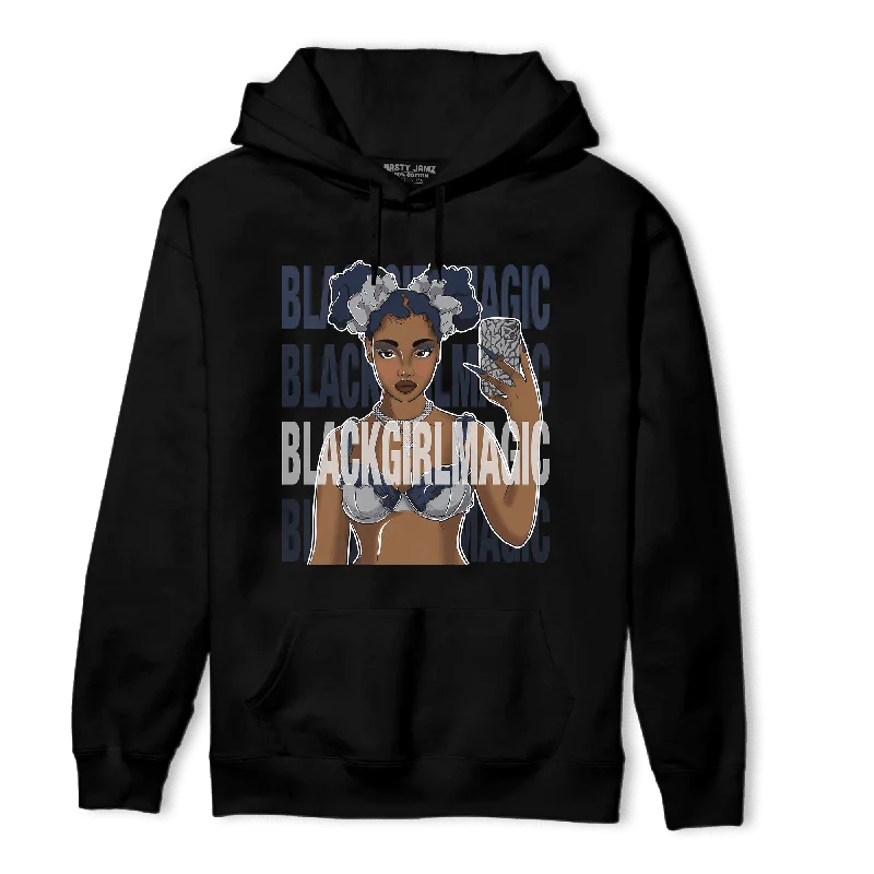 Modern Unisex Clothing For Any Occasion Fresh Styles, Fresh Deals NastyJamz White Navy 3s Hoodie Match Black Magic Girl Selfie