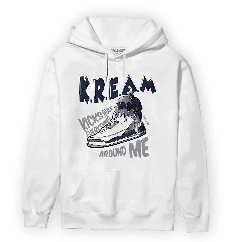 Trendy Unisex Trendy Pulse NastyJamz White Navy 3s Hoodie Match Kream Sneaker