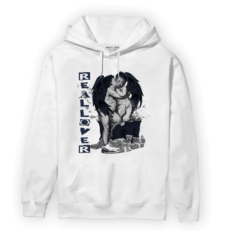 Comfortable And Stylish Unisex Outfits Limited Time Special Offer NastyJamz White Navy 3s Hoodie Match Real Lover Angel