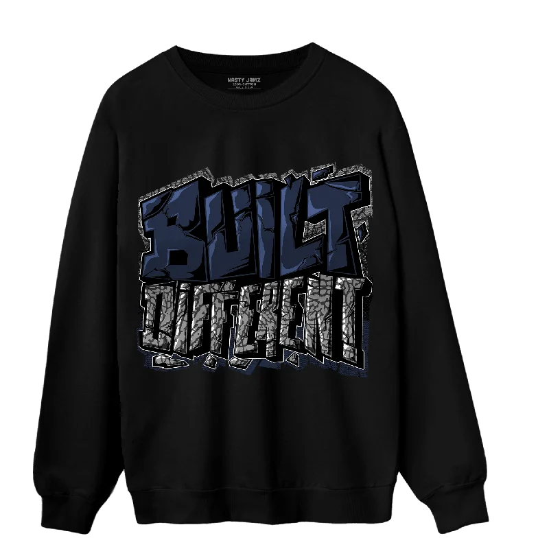 Versatile And Stylish Unisex Apparel Stylish Looks NastyJamz White Navy 3s Sweatshirt Match Built Different