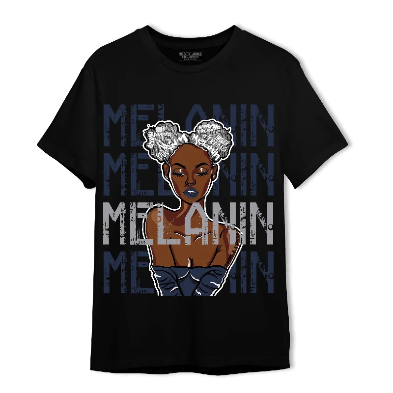 Bold And Trendy Gender-Neutral Outfits Minimalist Fashion Sale NastyJamz White Navy 3s T-Shirt Match Melanin Girl