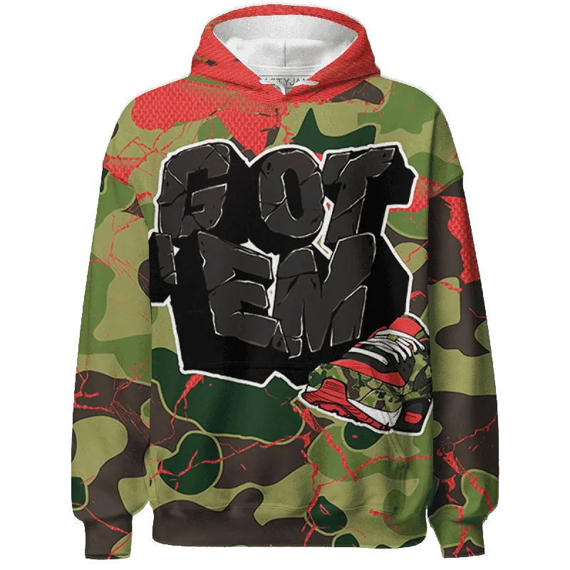 Effortless And Modern Unisex Dressing Enjoy Discount AM 90 Dark Sage Solar Red NastyJamz Hoodie Match Got Em All-Over Print