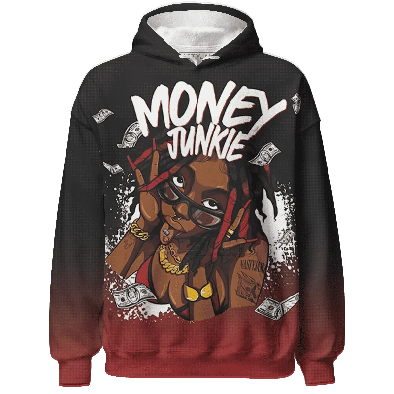 Everyday Wear For Men And Women Evening Elegance Black Toe Reimagined Red White 1s NastyJamz Hoodie Match Money Junkie All-Over Print