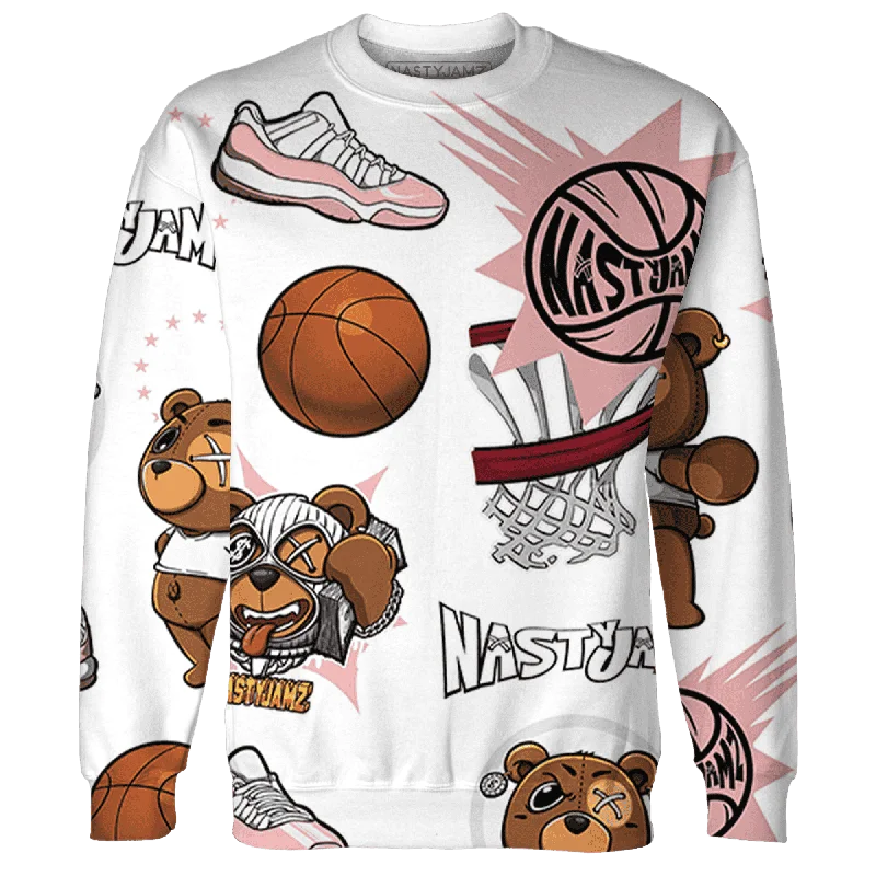 Stylish Unisex Outfit Ideas Limited Time Deal NastyJamz Low Legend Pink 11s Sweatshirt Match BER Icon Wallpapers All-Over Print