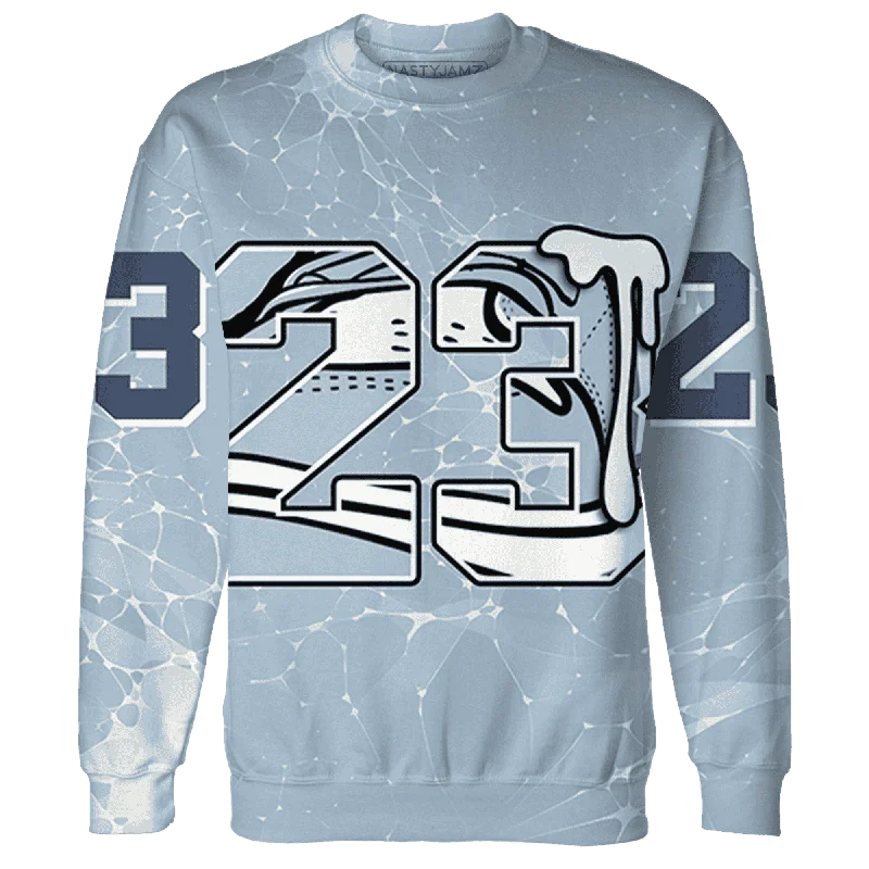 Versatile Clothing For All Genders Ends Soon NastyJamz Mid Diffused Blue Grey 1s Sweatshirt Match 23 Sneaker All-Over Print