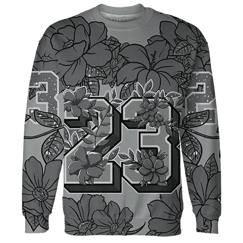 Oversized And Relaxed Unisex Fashion Exclusive Discounts NastyJamz Paris Cement Olympics 4s Sweatshirt Match 23 Floral Flower All-Over Print