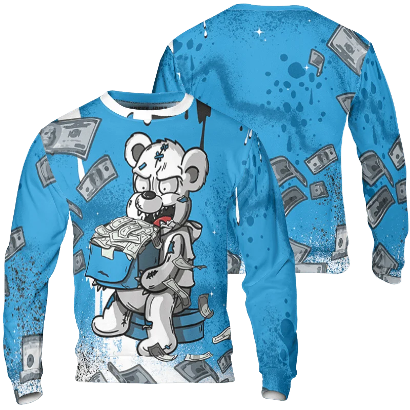 Chic And Casual Unisex Fashion Trends Valentine's Special NastyJamz Powder Blue 9s Sweatshirt Match Cash Money Splash Paint All-Over Print