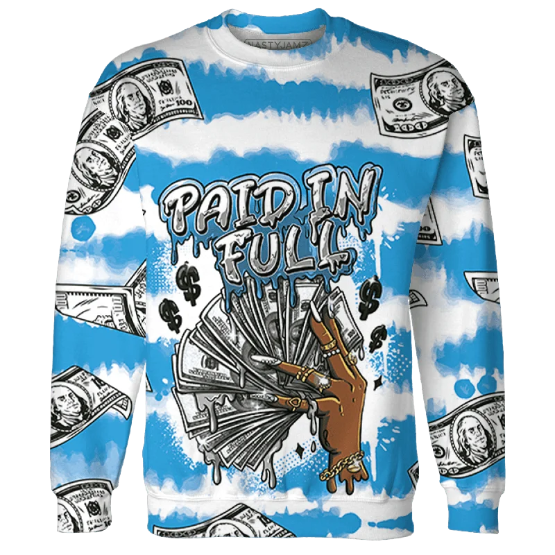 High-Quality Unisex Basics For All Occasions Dive Into Trendy Styles NastyJamz Powder Blue 9s Sweatshirt Match Paid In Full All-Over Print