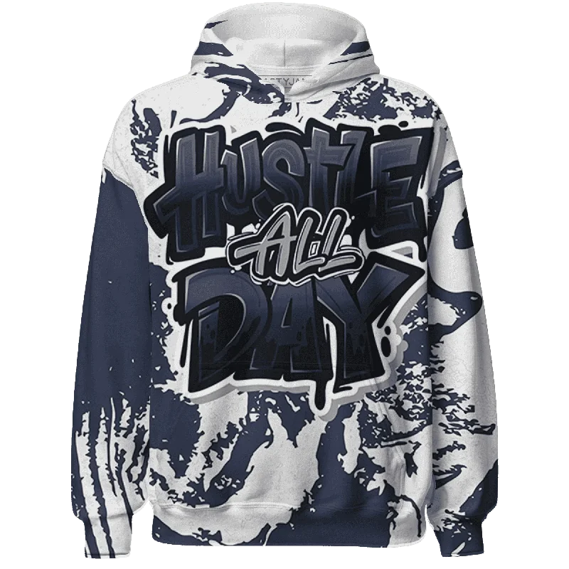 Minimalist Unisex Fashion Must-Haves Limited Edition VaporMax Plus Midnight Navy White Metallic Silver NastyJamz Hoodie Match Hustle All Day All-Over Print