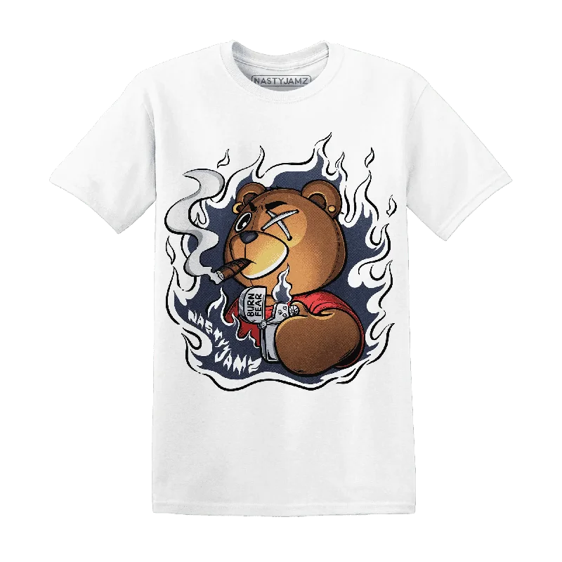 Gender-Neutral Trendy Clothing Styles Essentials On Sale NastyJamz White Navy 6s T-Shirt Match  BER Burn Fear