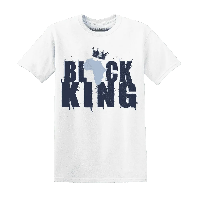 All-Season Unisex Clothing Collection New Arrivals NastyJamz White Navy 6s T-Shirt Match  Black King Crown