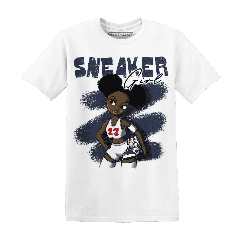 High-Quality Unisex Fashion Basics Unbeatable Deals NastyJamz White Navy 6s T-Shirt Match  Black Sneaker Girl