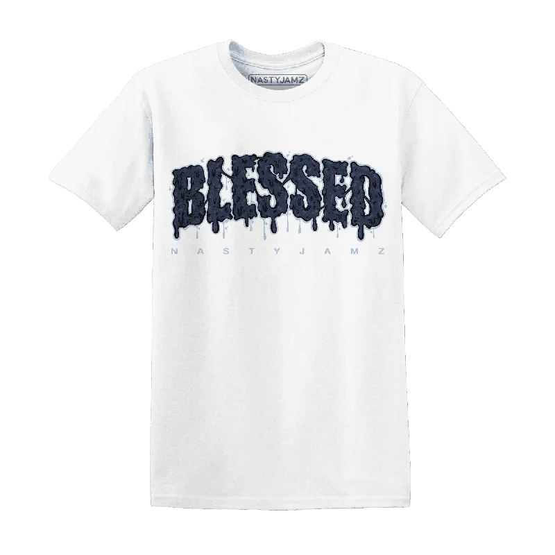 Relaxed-Fit Unisex Clothing Options Buy More, Save More NastyJamz White Navy 6s T-Shirt Match  Blessed Text